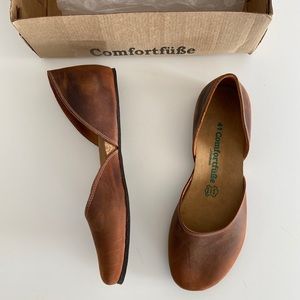 Comfortfusse brown leather Mary Jane flat NIB 41